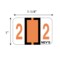 Nevs Tabbie - Filing Labels - Number 2 1" x 1-1/4" Flr Orange XN-T-2 - alternate 2